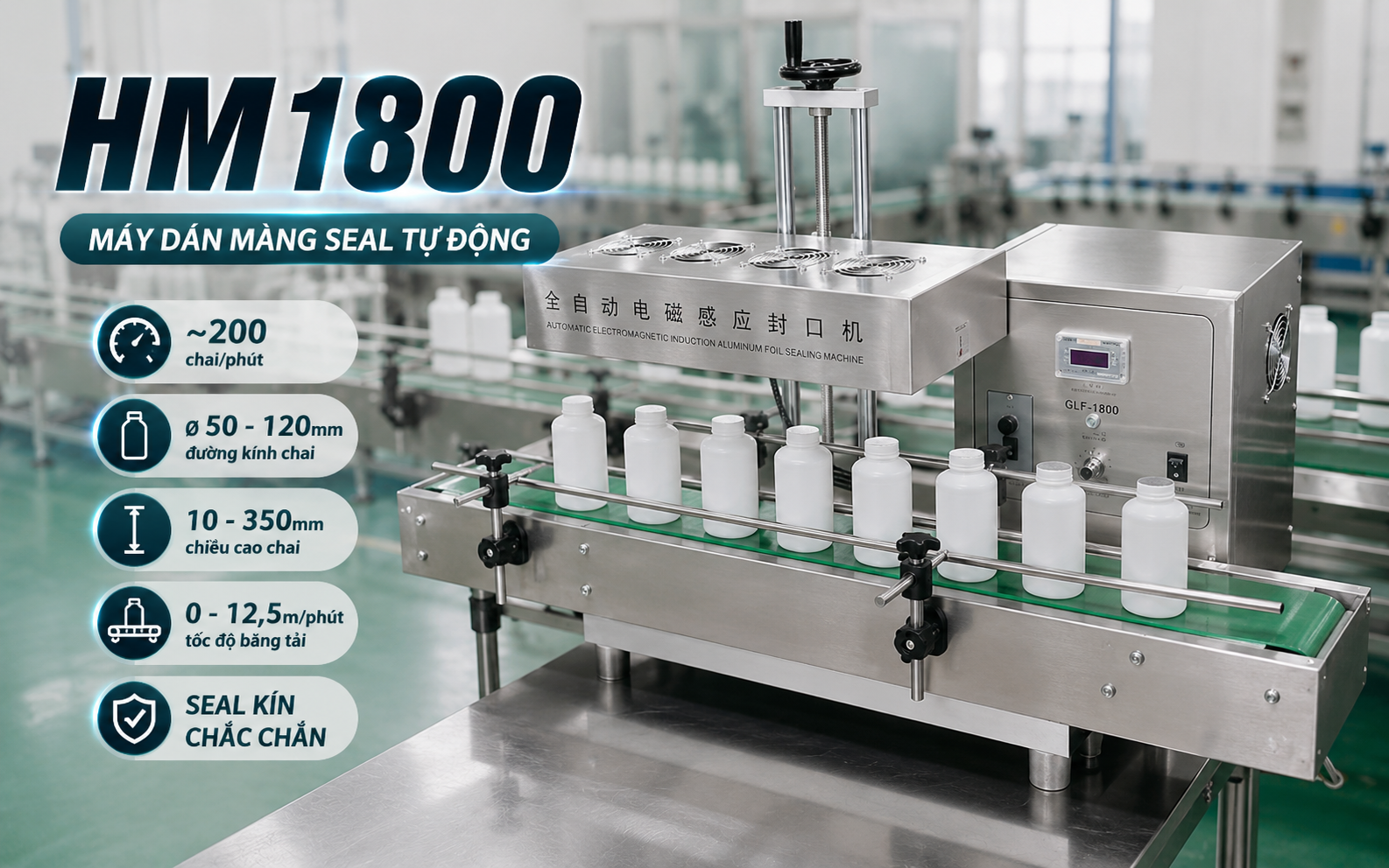 Máy dán màng seal tự động HM1800