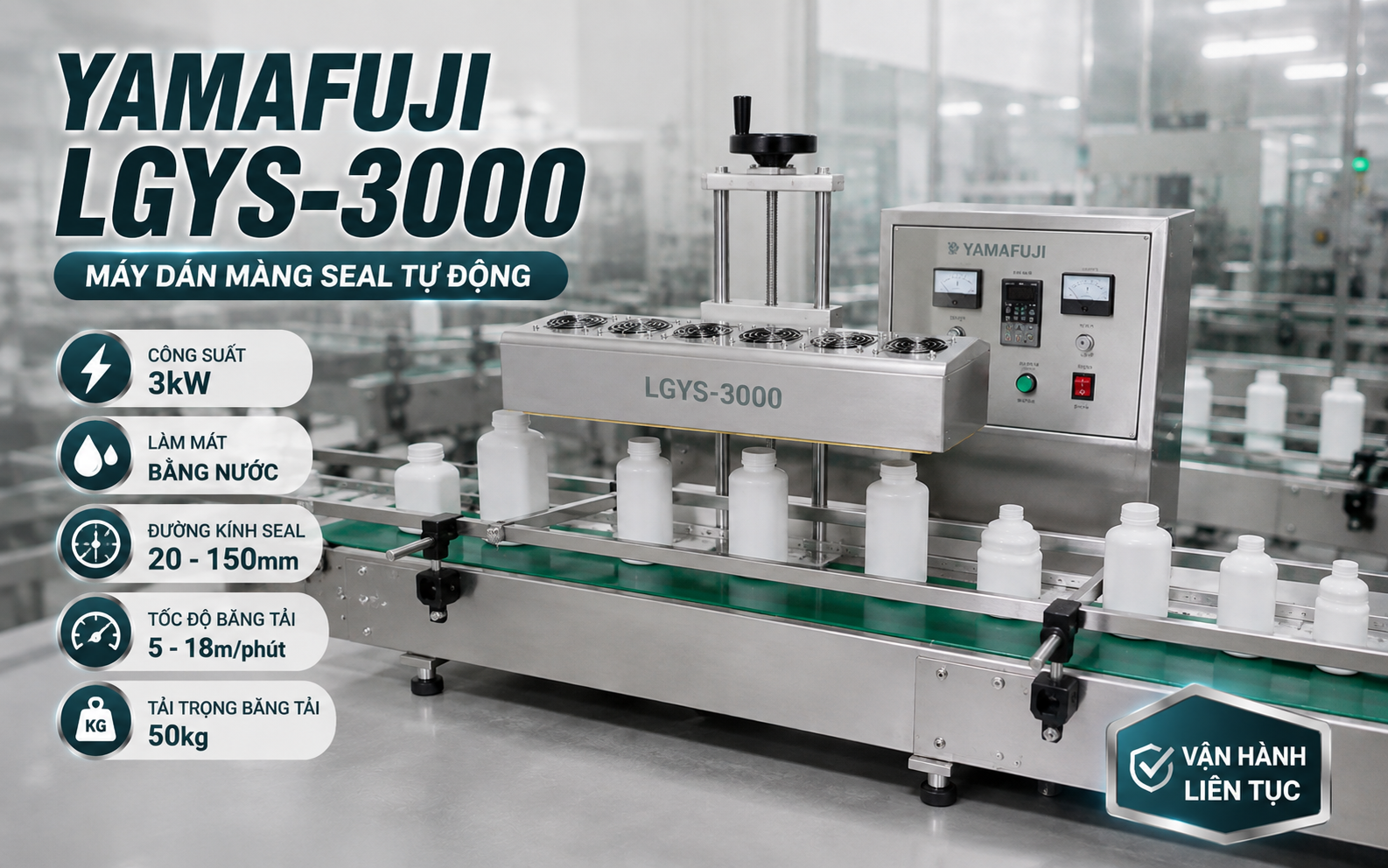 Máy dán màng seal tự động Yamafuji LGYS-3000