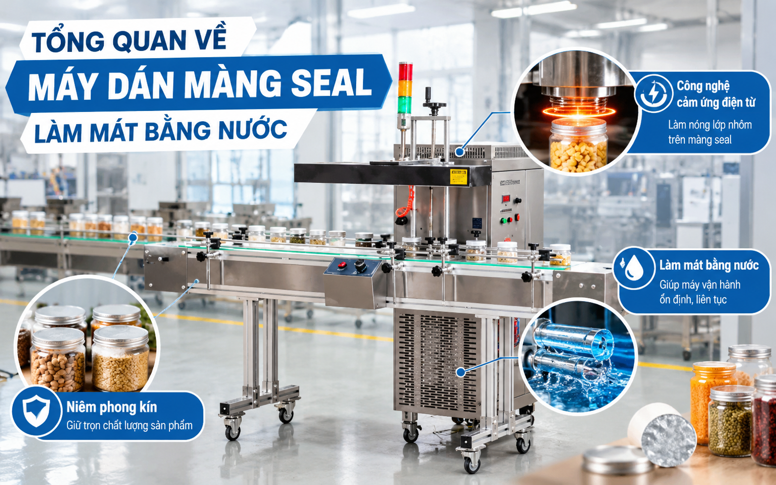 Tổng quan về máy dán màng seal làm mát bằng nước