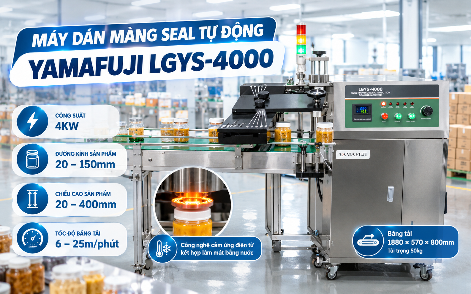 Máy dán màng seal tự động Yamafuji LGYS-4000