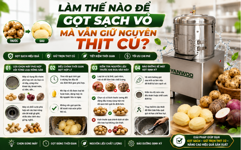 Làm thế nào để gọt sạch vỏ mà vẫn giữ nguyên thịt củ?