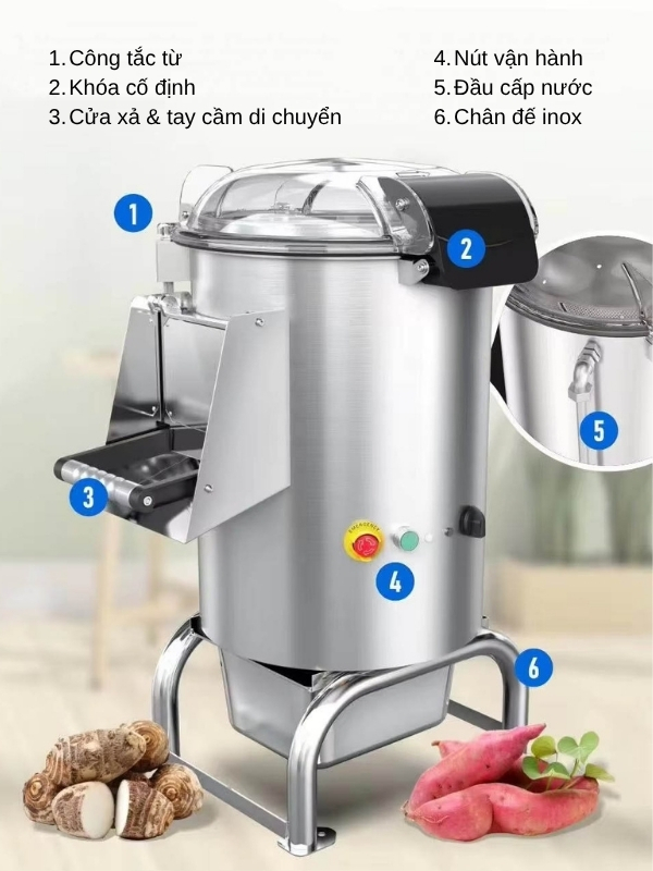 Máy gọt vỏ rửa củ quả đa năng Yanwoo PP-5ST