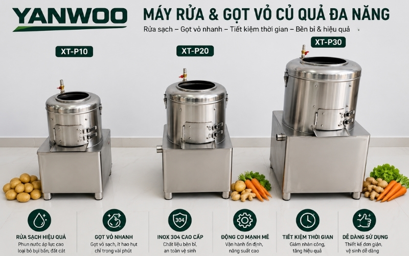 Máy rửa và gọt vỏ củ quả đa năng Yanwoo XT