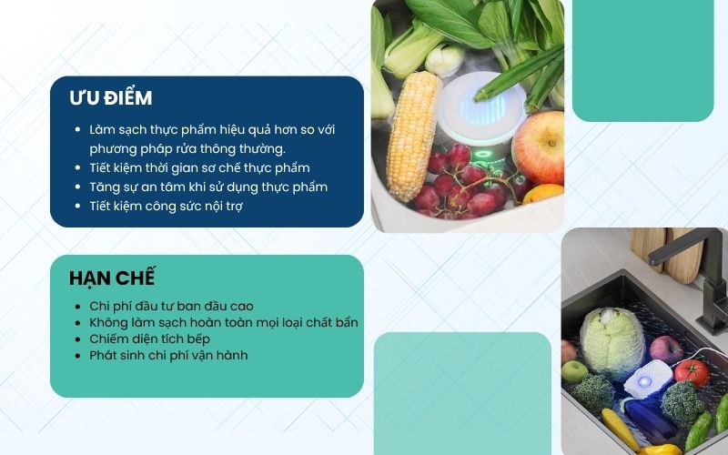 Ưu nhược điểm khi sử dụng máy rửa rau củ quả gia đình