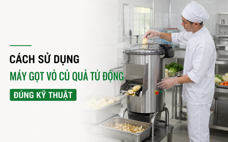 Cách Sử Dụng Máy Gọt Vỏ Củ Quả Tự Động Đúng Kỹ Thuật
