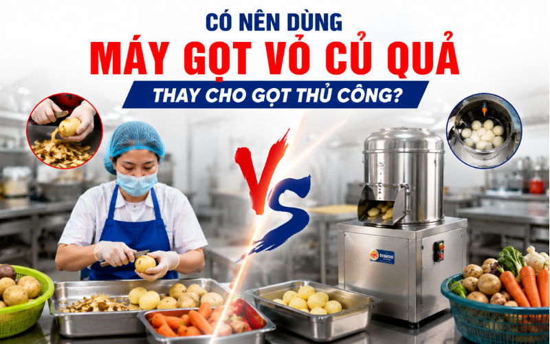 Có nên dùng máy gọt vỏ củ quả thay cho gọt thủ công?