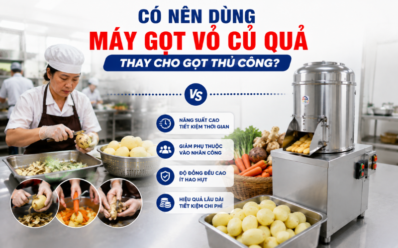 Có nên dùng máy gọt vỏ củ quả thay cho gọt thủ công