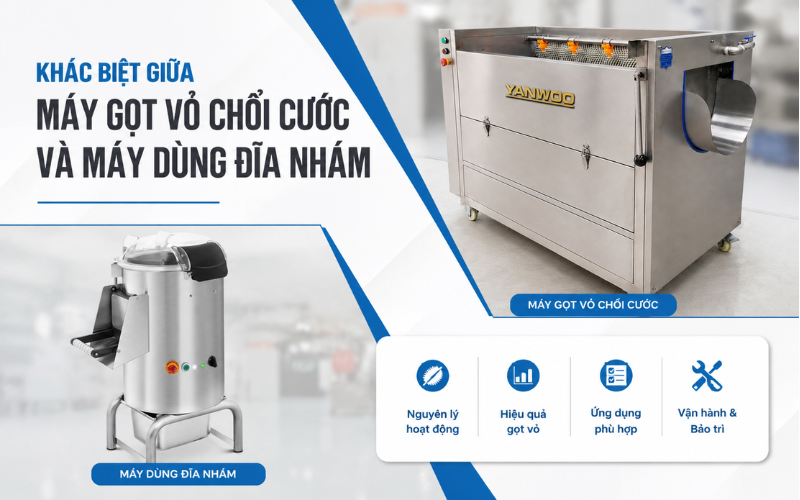 Khác Biệt Giữa Máy Gọt Vỏ Chổi Cước Và Máy Dùng Đĩa Nhám