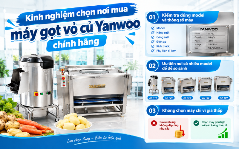 Kinh nghiệm chọn nơi mua máy gọt vỏ củYanwoo chính hãng