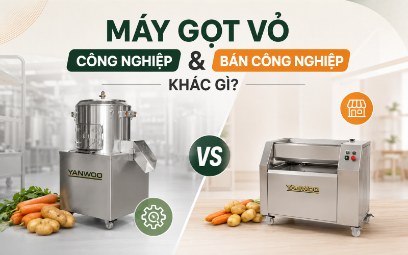 Máy gọt vỏ công nghiệp và bán công nghiệp khác gì?