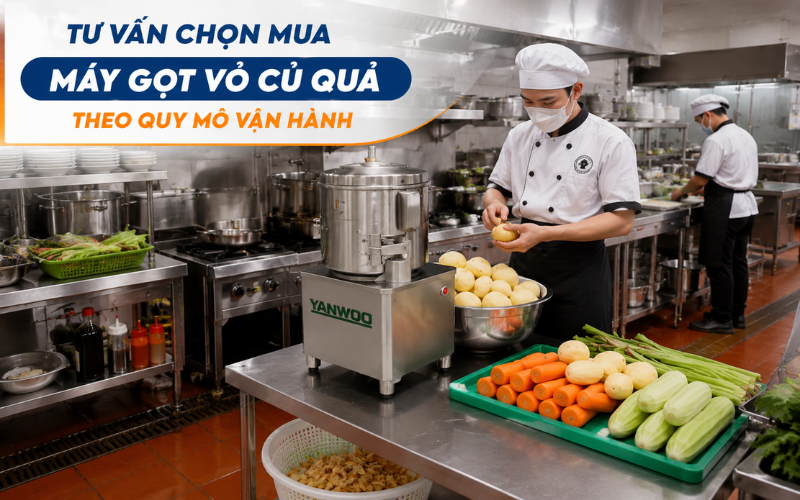 Quán ăn, xưởng chế biến nên đầu tư máy gọt vỏ củ quả nào