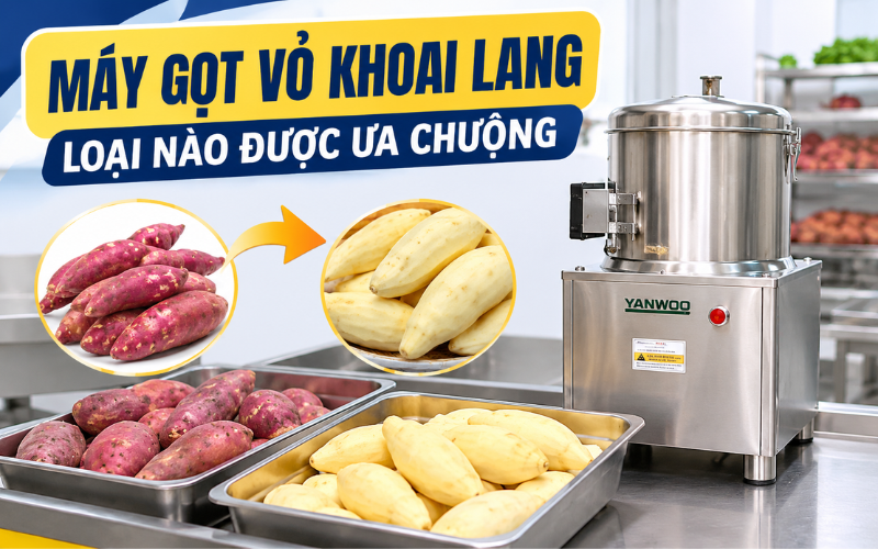 Máy gọt vỏ khoai lang loại nào được ưa chuộng