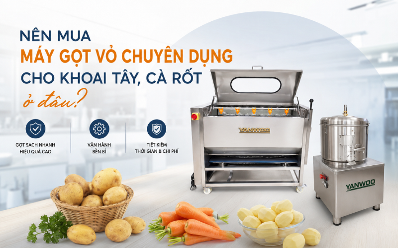 Nên mua máy gọt vỏ chuyên dụng cho khoai tây cà rốt ở đâu?