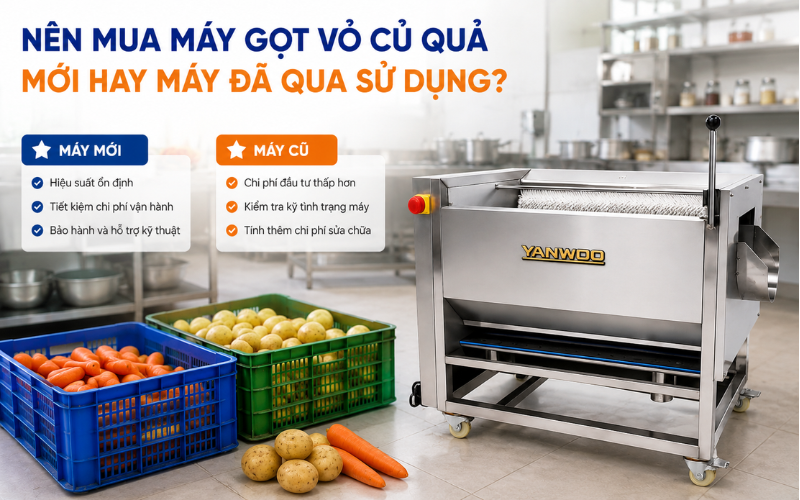 Máy gọt vỏ mới và máy đã qua sử dụng khác nhau thế nào