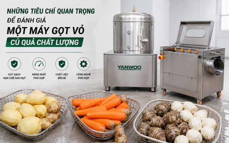 Những tiêu chí quan trọng để đánh giá một máy gọt vỏ củ quả chất lượng
