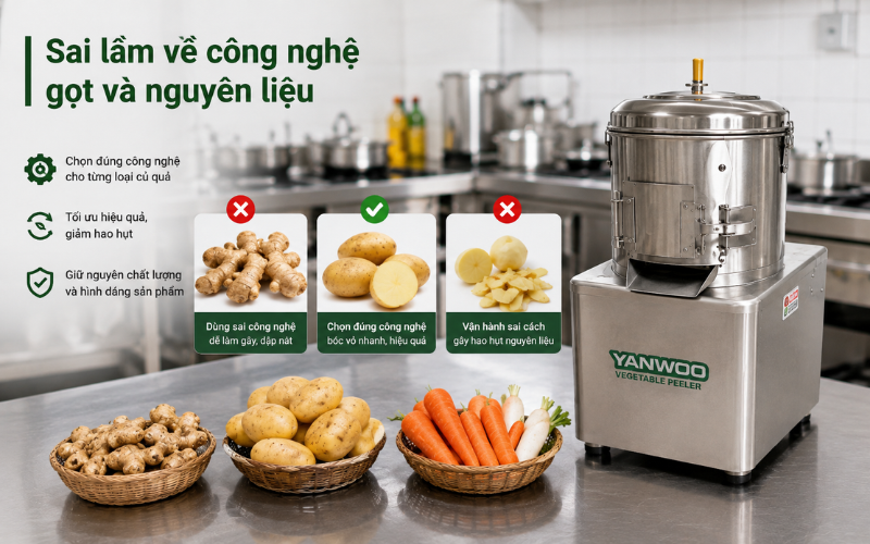 Sai lầm về công nghệ gọt và nguyên liệu
