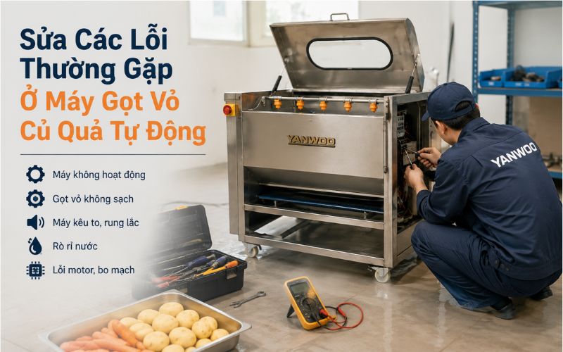 Sửa Các Lỗi Thường Gặp Ở Máy Gọt Vỏ Củ Quả Tự Động