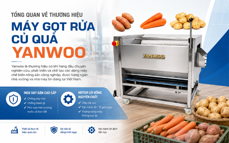 Top 3 Máy Gọt Rửa Củ Quả Yanwoo Bán Chạy Cho Nhà Xưởng