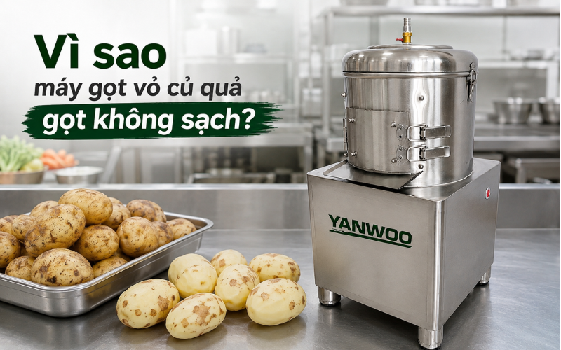 Vì sao máy gọt vỏ củ quả gọt không sạch