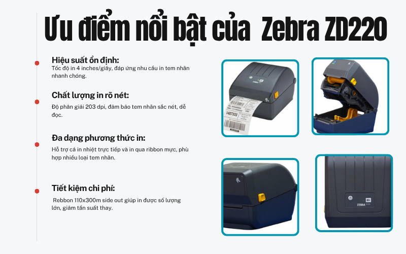 Máy in mã vạch Zebra ZD220