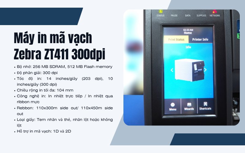 Máy in mã vạch Zebra ZT411 300dpi