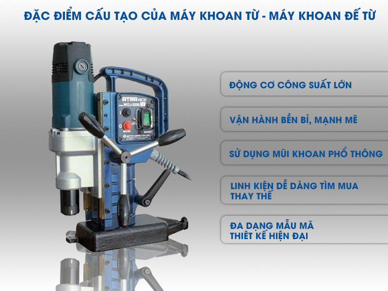 đặc điểm cấu tạo máy khoan từ