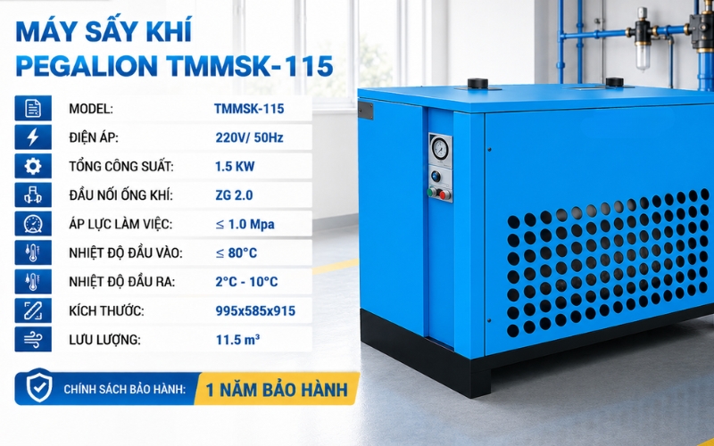 Thông số của Máy sấy khí Pegalion TMMSK-115