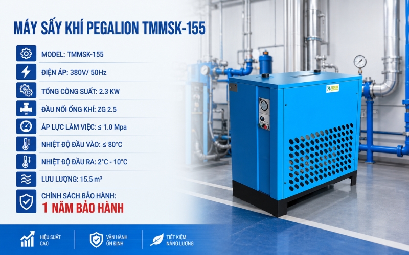 Thông số của máy sấy khí Pegalion TMMSK-155