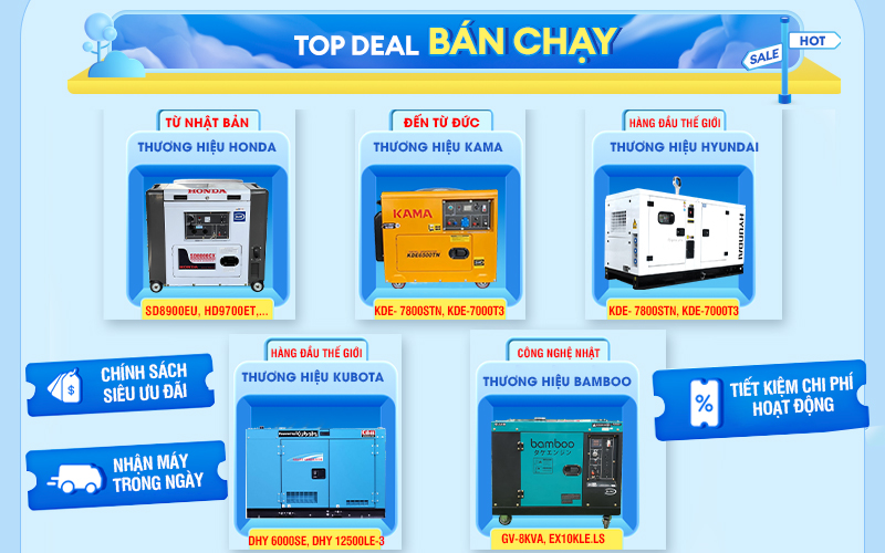 5+ thương hiệu máy phát chạy dầu đáng mua