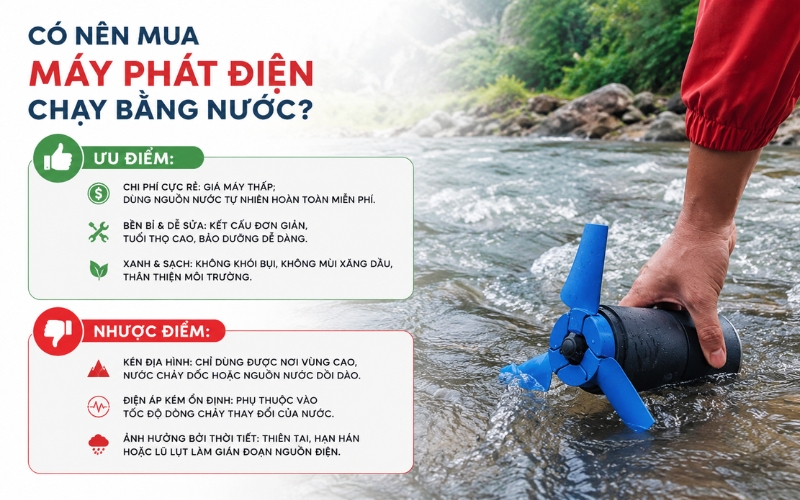 Có nên mua máy phát điện chạy bằng nước hay không?