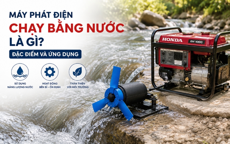 Máy phát điện chạy bằng nước là gì? Đặc điểm và ứng dụng