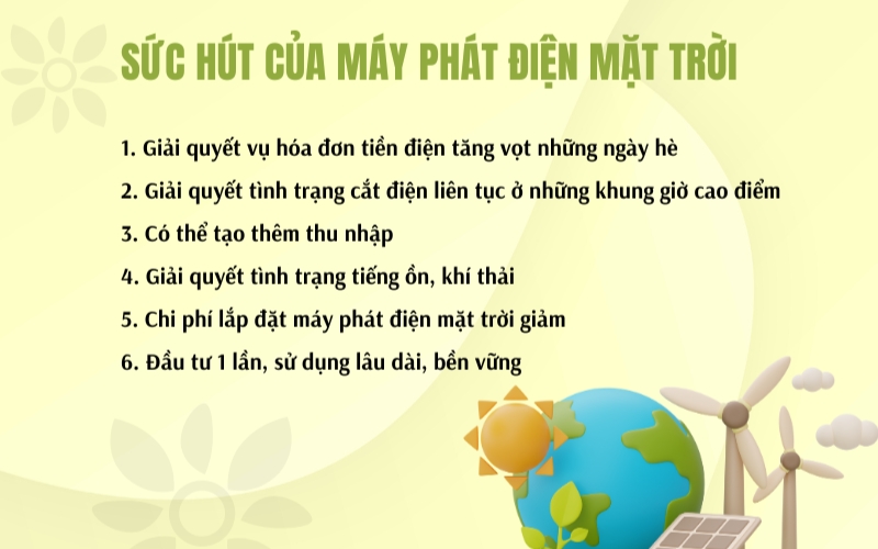 Máy phát điện chạy bằng năng lượng mặt trời - Có thể tạo thêm thu nhập
