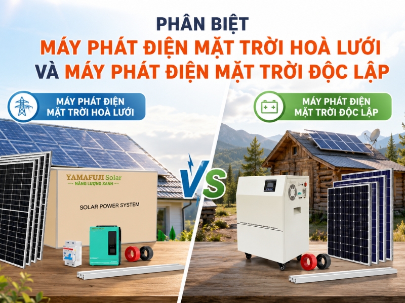 Phân biệt máy phát điện mặt trời hoà lưới và máy phát điện mặt trời độc lập