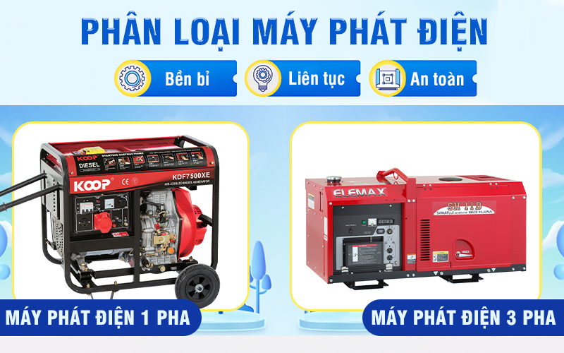 Phân loại máy phát điện diesel hiện nay