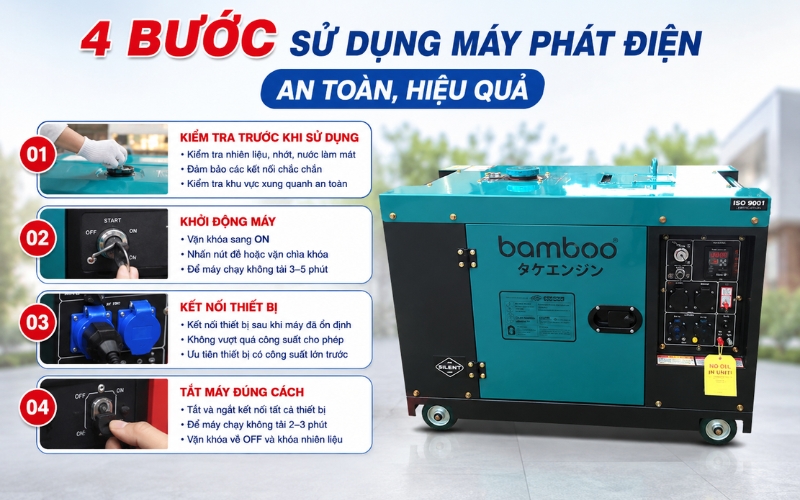 Sử dụng máy phát điện