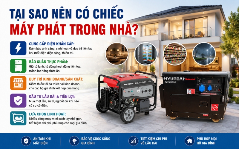 Tại sao nên có chiếc máy phát trong nhà