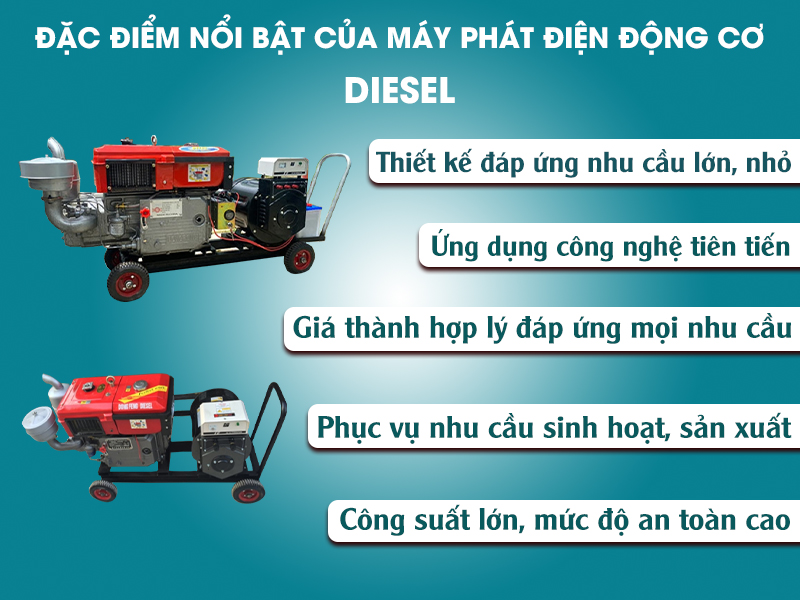 Ưu điểm máy phát điện chạy dầu diesel
