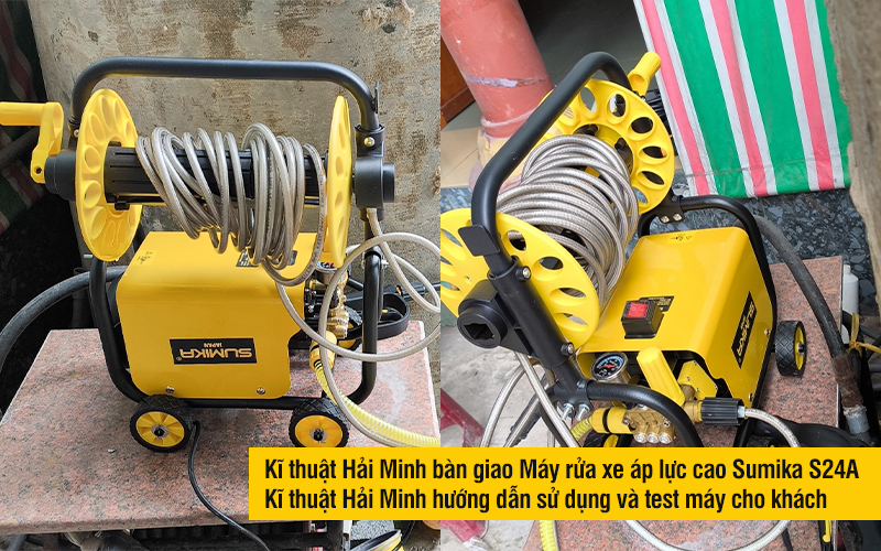Kĩ thuật Hải Minh bàn giao Máy rửa xe áp lực cao Sumika S24A