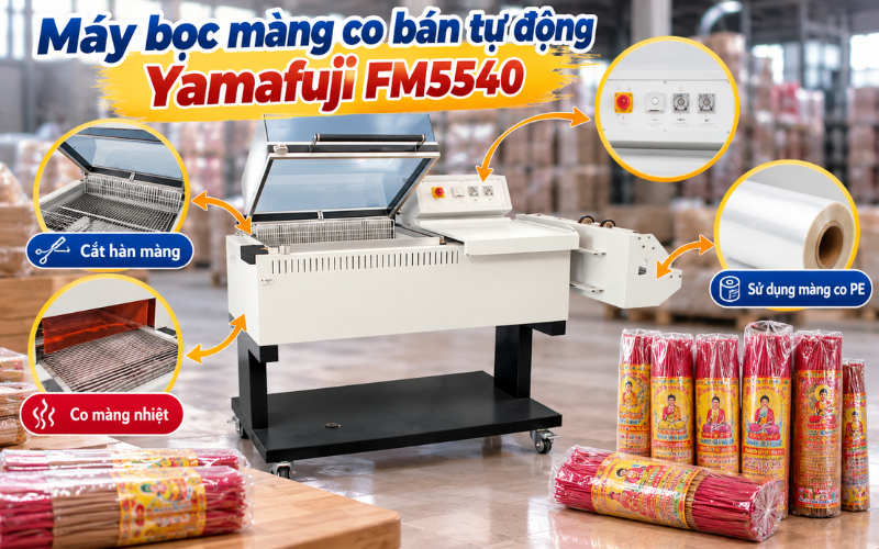 Máy bọc màng co bán tự động Yamafuji FM5540