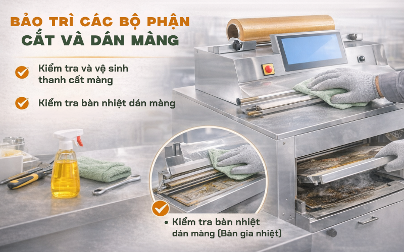 Bảo trì các bộ phận cắt và dán màng