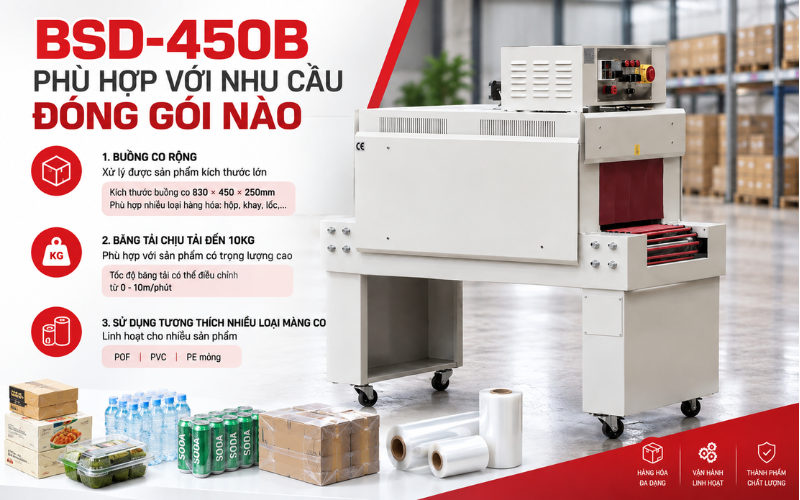 BSD-450B phù hợp với nhu cầu đóng gói nào