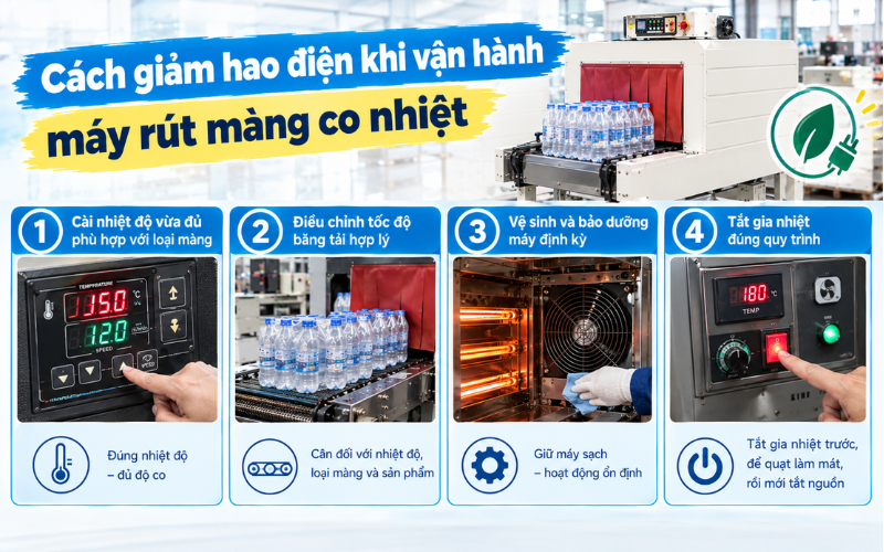 Cách giảm hao điện khi vận hành máy rút màng co nhiệt