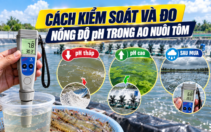 Cách kiểm soát pH ao nuôi tôm khi pH biến động