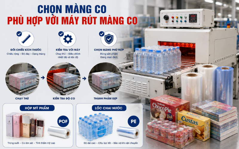 Chọn màng co phù hợp với máy rút màng co