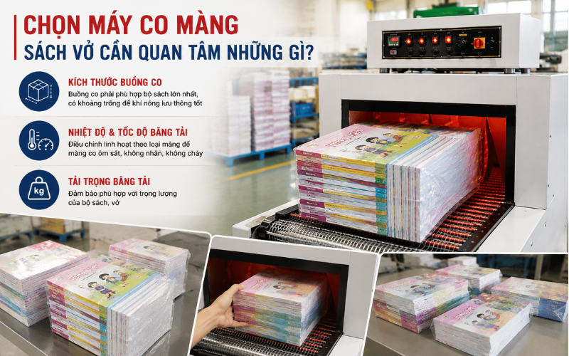 Chọn máy co màng sách vở cần quan tâm những gì