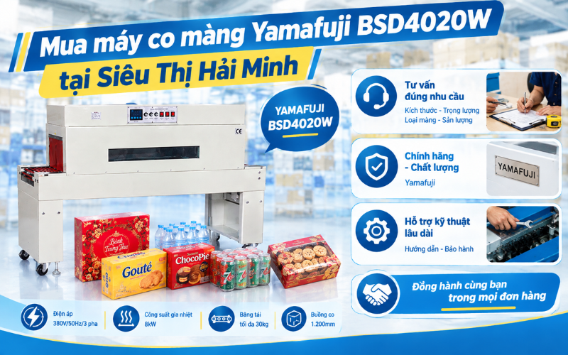 Mua máy co màng Yamafuji BSD4020W tại Siêu Thị Hải Minh