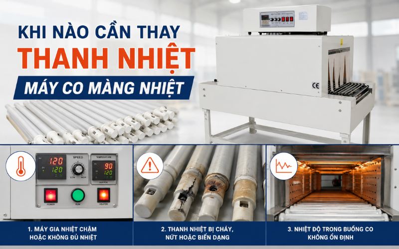 Khi nào cần thay thanh nhiệt máy co màng nhiệt
