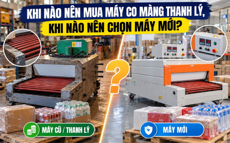 Khi nào nên mua máy co màng thanh lý, khi nào nên chọn máy mới