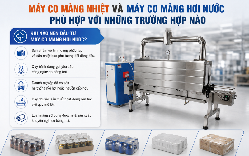 Khi nào nên đầu tư máy co màng hơi nước