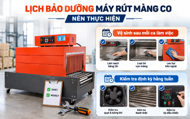 Lịch bảo dưỡng máy rút màng co nên thực hiện